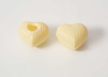 3 set - white mini chocolate heart hollow shells at sweetART -1